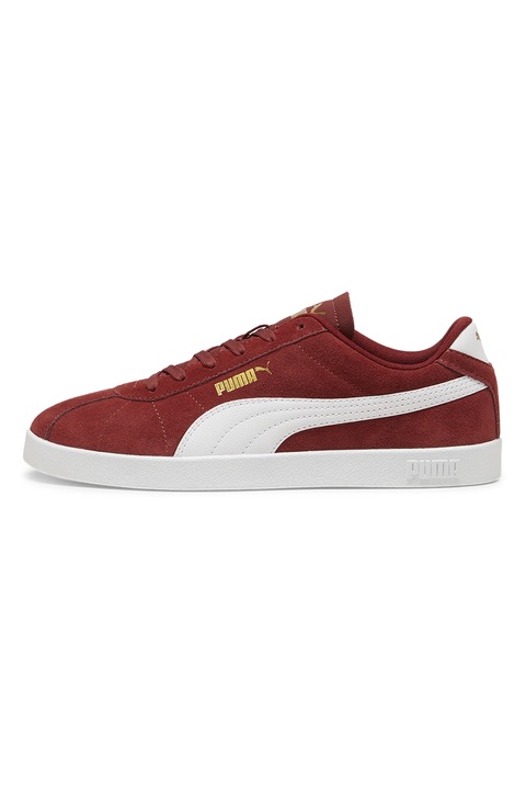 Puma, Club II Intense uniszex nyersbőr sneaker, Fehér/Sötétpiros