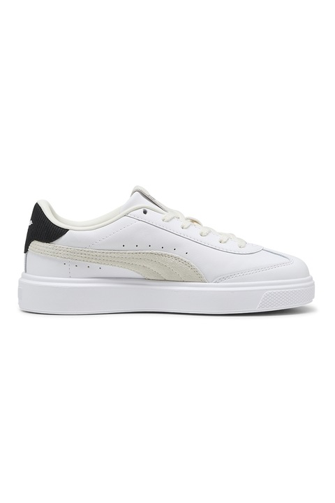 Puma, Pantofi sport de piele cu insertii de piele ecologica Lajla, Alb ...
