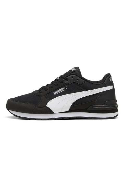Puma, ST Runner v4 hálós sneaker műbőr részletekkel, Fehér/Fekete