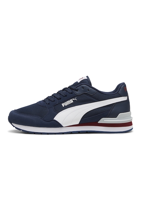 Puma, ST Runner v4 hálós sneaker műbőr részletekkel, Fehér/Tengerészkék
