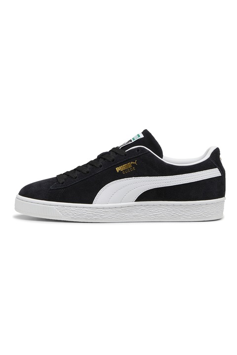 Puma, Pantofi sport Classic de piele intoarsa cu garnituri de piele ecologica, Alb/Negru