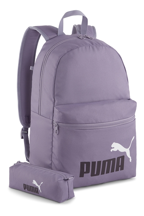 Puma, Раница с лого и калъф за моливи Phase, Черен, Люляк