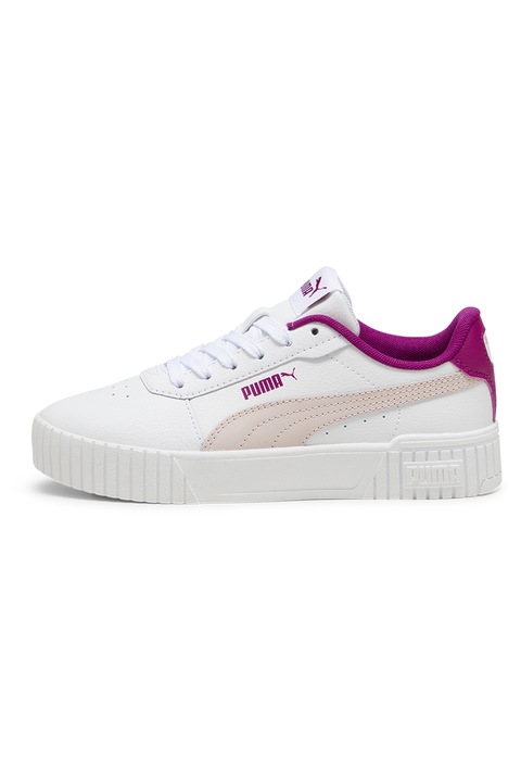 Puma, Спортни обувки Carina 2.0 с кожа, Червен/Бял