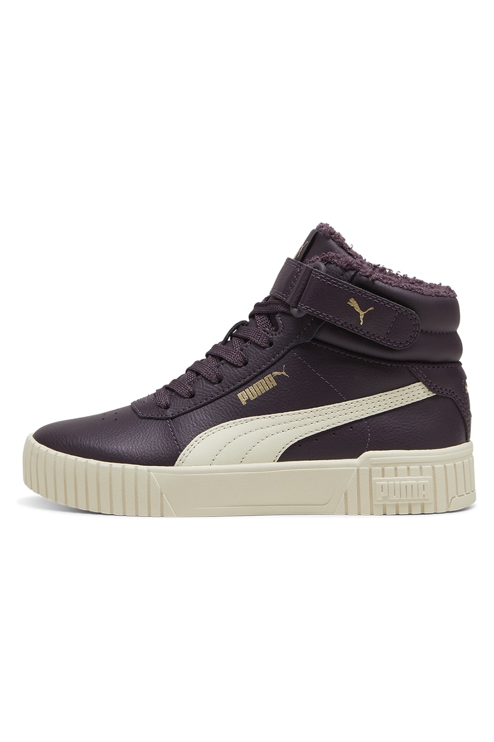Puma, Pantofi sport mid-high de piele ecologica cu velcro Carina