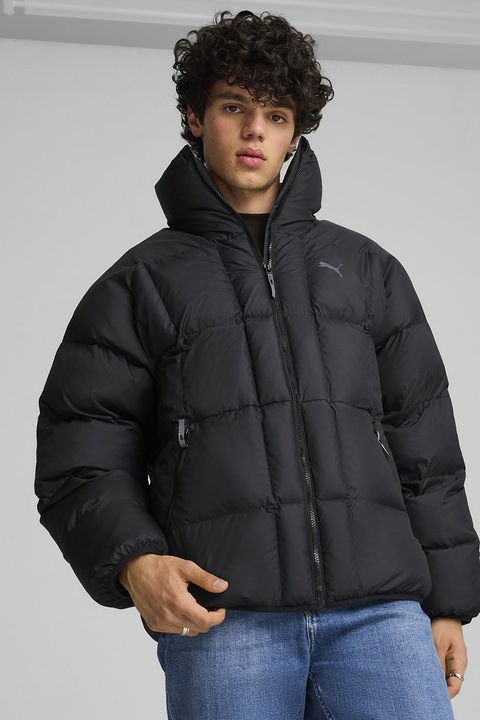 Puma, Steppelt télikabát magas gallérral, Fekete