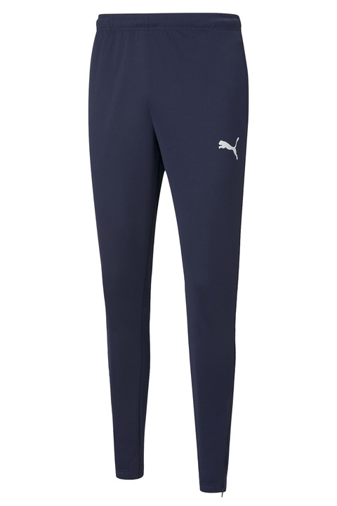 Puma, Скосен фитнес панталон teamRISE, Бял/Тъмносин