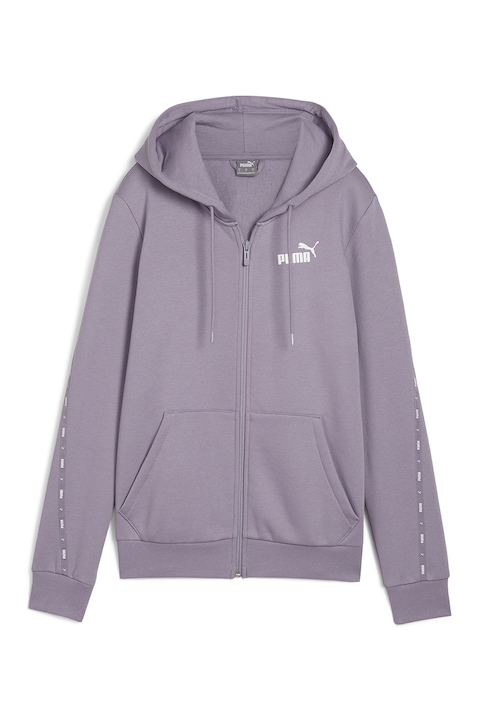 Puma, Hanorac cu fermoar si logo Essential Tape, Liliac prafuit