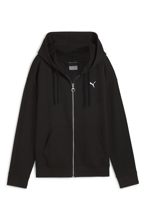 Puma, Hanorac din amestec de bumbac cu fermoar HER, Negru