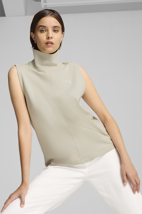 Puma, Bluza cu guler inalt, fara maneci Her, Bej deschis