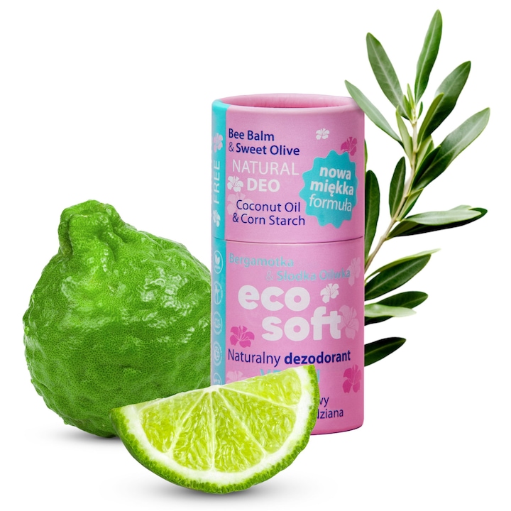 Deodorant natural, antiperspirant fara aluminiu, ambalaj ecologic, Ecosoft, Flower Bloom, Bergamota, 50 g