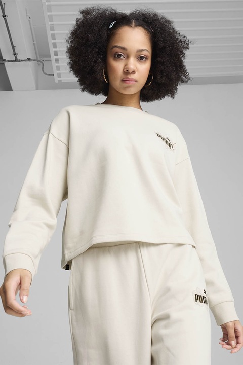 Puma, Суитшърт Essentials+ Class Act с паднали ръкави, Златист/Крем