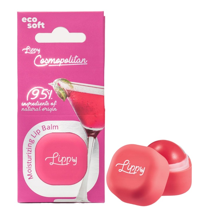 Balsam de buze Laura Conti Lippy, Cosmopolitan, merisor si lamaie, nuanta rosie, 6,2 g – hidratant, hranitor, protector, parfum fructat