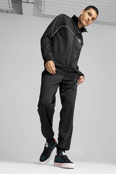 Puma, Trening cu logo si fermoar Poly, Alb/Negru