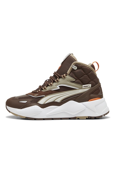 Puma, Спортни обувки RS-X с еко кожа, Кафяв, 6.5