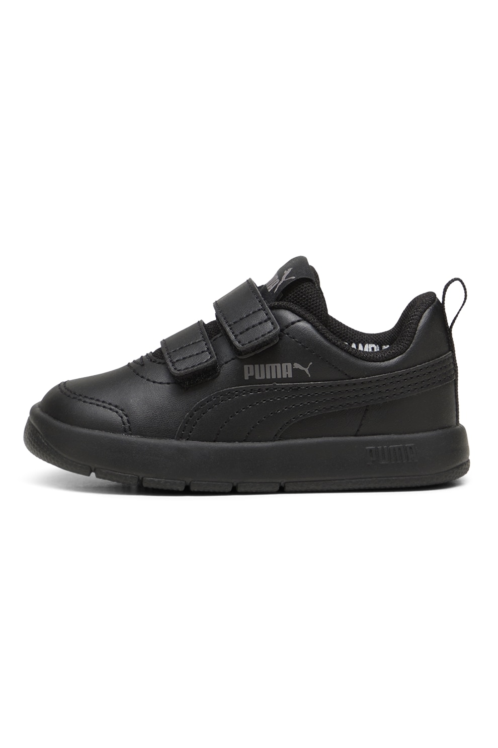 Puma, Pantofi sport Courtflex din piele ecologica cu velcro, Negru, 19 EU