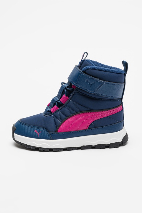 Puma, Боти Evolve AC+ с лого и велкро, Фанданго розово/Тъмносин
