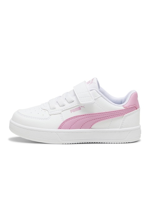 Puma, Pantofi sport Caven 2.0 de piele ecologica, Alb/Roz