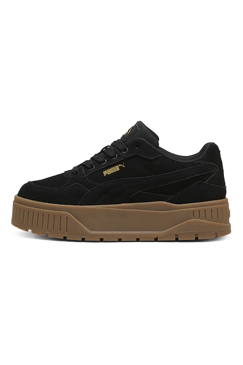 Puma, Pantofi sport Karmen II Idol flatform de piele intoarsa, Negru