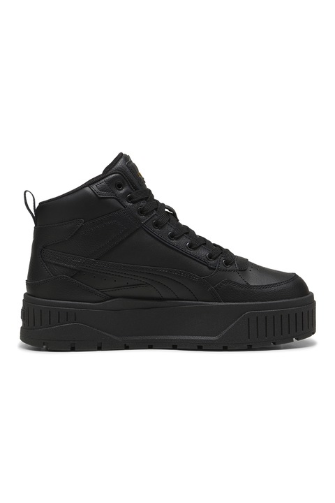 Puma, Pantofi sport mid-high de piele si piele ecologica Karmen II Idol, Negru