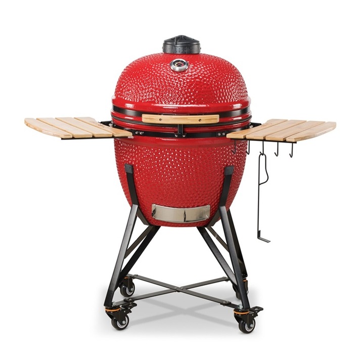 Gratar ceramic pe carbuni Kamado BONO Grande 23” inch, 59 cm, rosu
