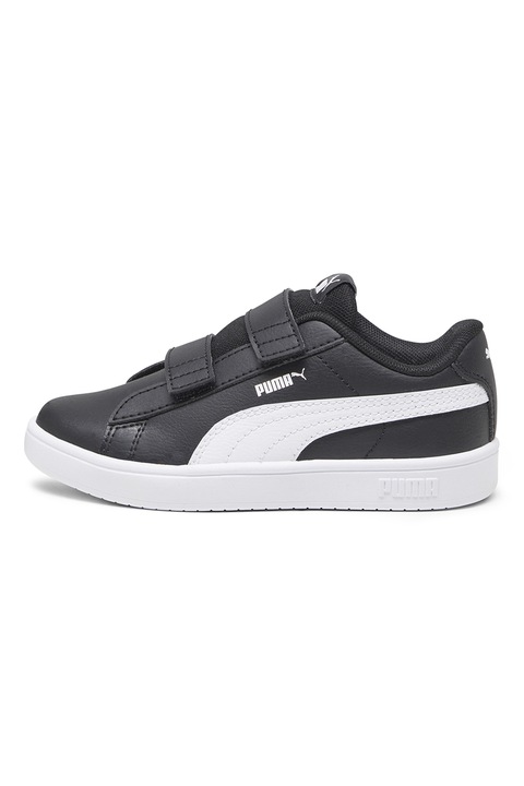 Puma, Pantofi sport Rickie Classic cu velcro, Alb/Negru