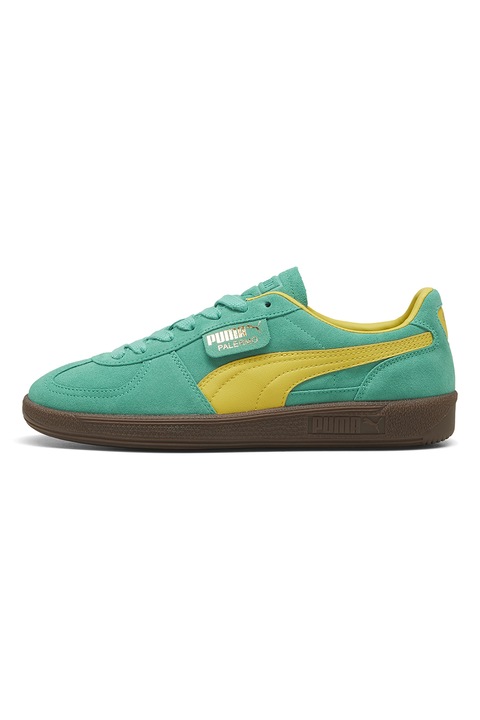 Puma, Palermo nyersbőr és bőr sneaker, Perzsazöld/Mustársárga