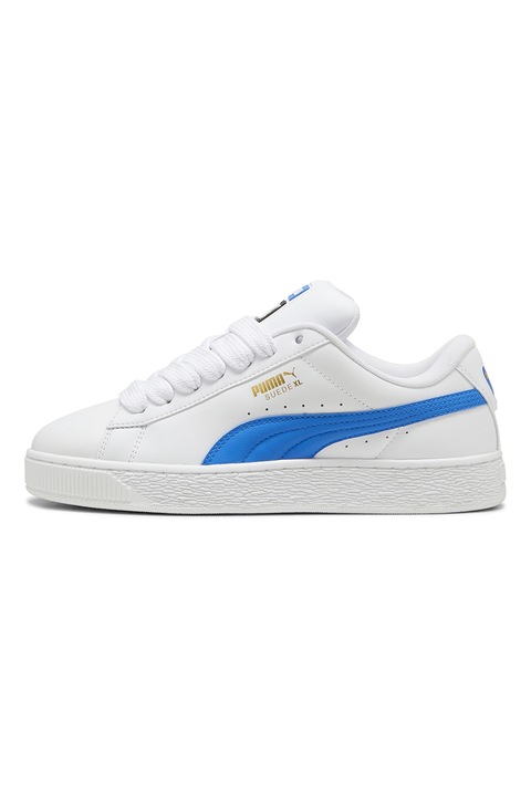 Puma, Pantofi sport de piele si piele ecologica XL, Alb/Albastru royal