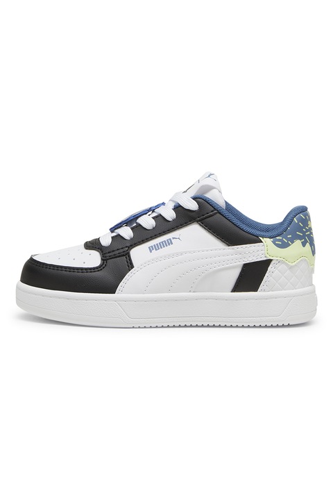 Puma, Pantofi sport din piele ecologica Caven 2.0, Alb/Negru/Albastru