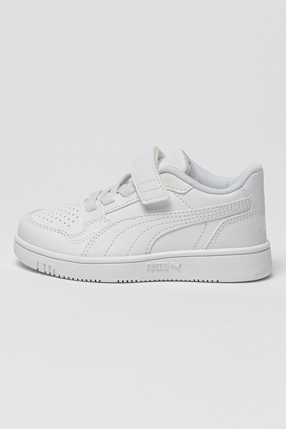 Puma, Pantofi sport din piele ecologica cu inchidere velcro Reb-L AC+ PS, Alb optic, 31 EU