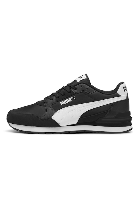 Puma, Спортни обувки ST Runner v4 NL от еко кожа с текстил, Черен/Мръснобял