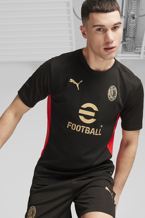 Puma, Tricou slim fit pentru fotbal AC Milan, Rosu/Negru