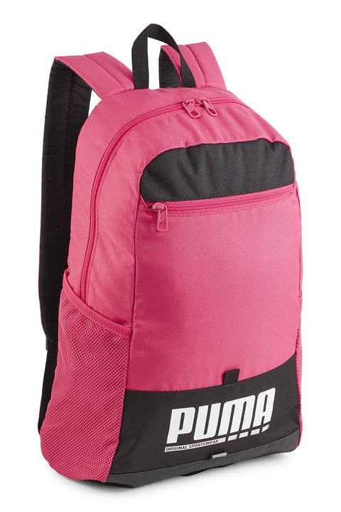 Puma, Унисекс раница Plus с лого - 21 л, Черен, Розово