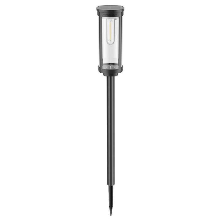 Соларна градинска лампа, 3000 K, 80 см, ABS, 5 W, IP44, Черна