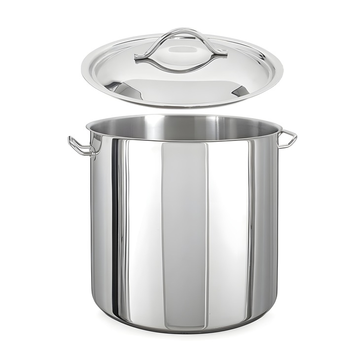 Oala inox cu capac profesionala cilindrica 100 l Ideal Inox inox 18/10 dimensiuni 50x50 (h) cm