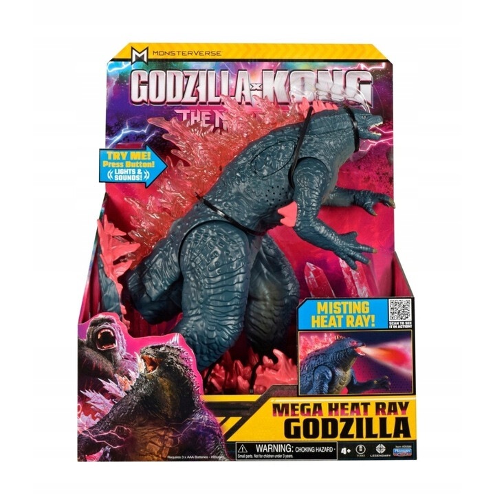 Figurina Playmates, Godzilla Mega Heat Ray, efecte luminoase si sonore, 33cm, 4 ani+