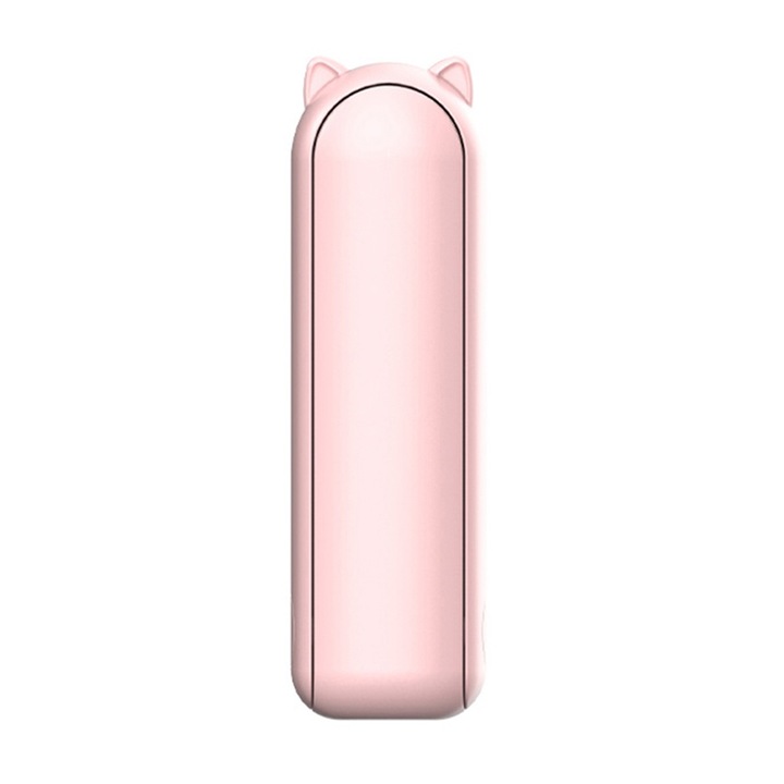 Mini ventilator portabil cu acumulator, 3 viteze, functie power bank, Accesorio HZ001, Pink
