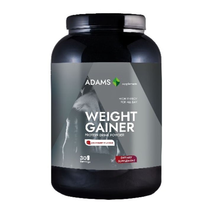 Weight Gainer (capsuni), 1500g, Adams