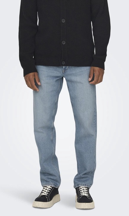 Férfi farmer, Only&Sons, Pamut, Világoskék, Halványkék