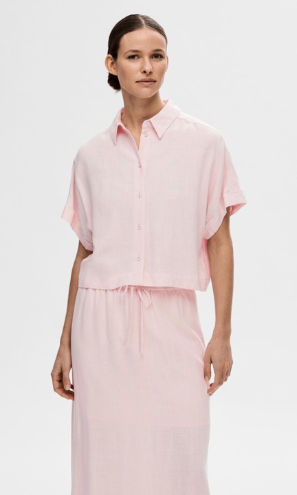 Elegáns női ing, Selected Femme, Viscose, Pink, Világos rózsaszín