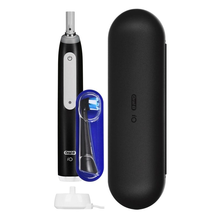 Periuta de dinti electrica Oral-B iO 3, 3 moduri de periaj, temporizator 2 min, negru, 1 capat inclus, cu etui de calatorie