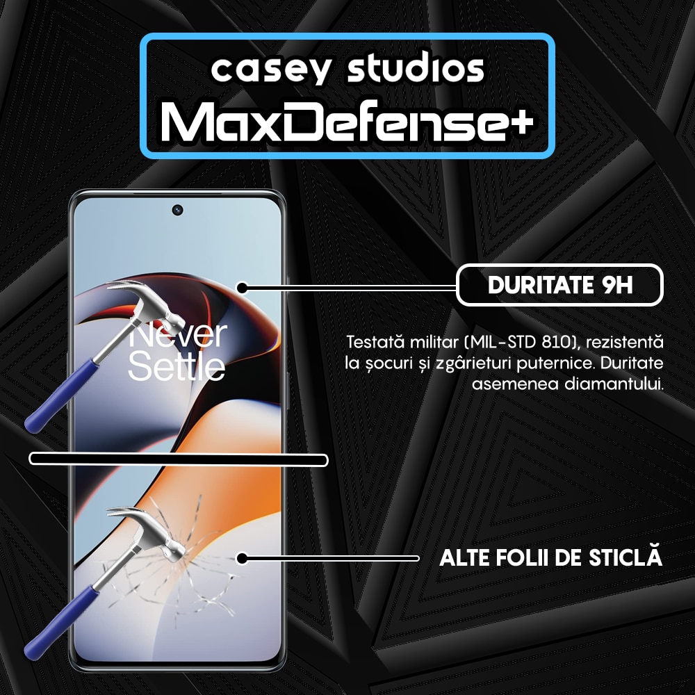 Folie Sticla CASEY STUDIOS™ compatibila cu OnePlus 11R, Full Cover 3D, Full Glue, Duritate Militara, Ultra HD, Anti Zgarieturi, Anti Amprente, Anti Socuri, Margini Negre