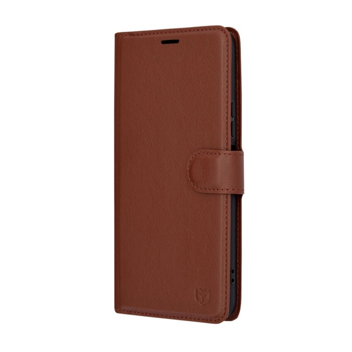 Tok LederPly füllel Xiaomi Redmi 13C 4G / 13C 5G / Poco M6 / C65 készülékhez, OPTIM MEGOLDÁS, Flip Cover, Mágneses záródás, Kártya- és Bankjegyzseb, Elegáns bőrkialakítás, Teljes védelem, Állvány funkció, Barna