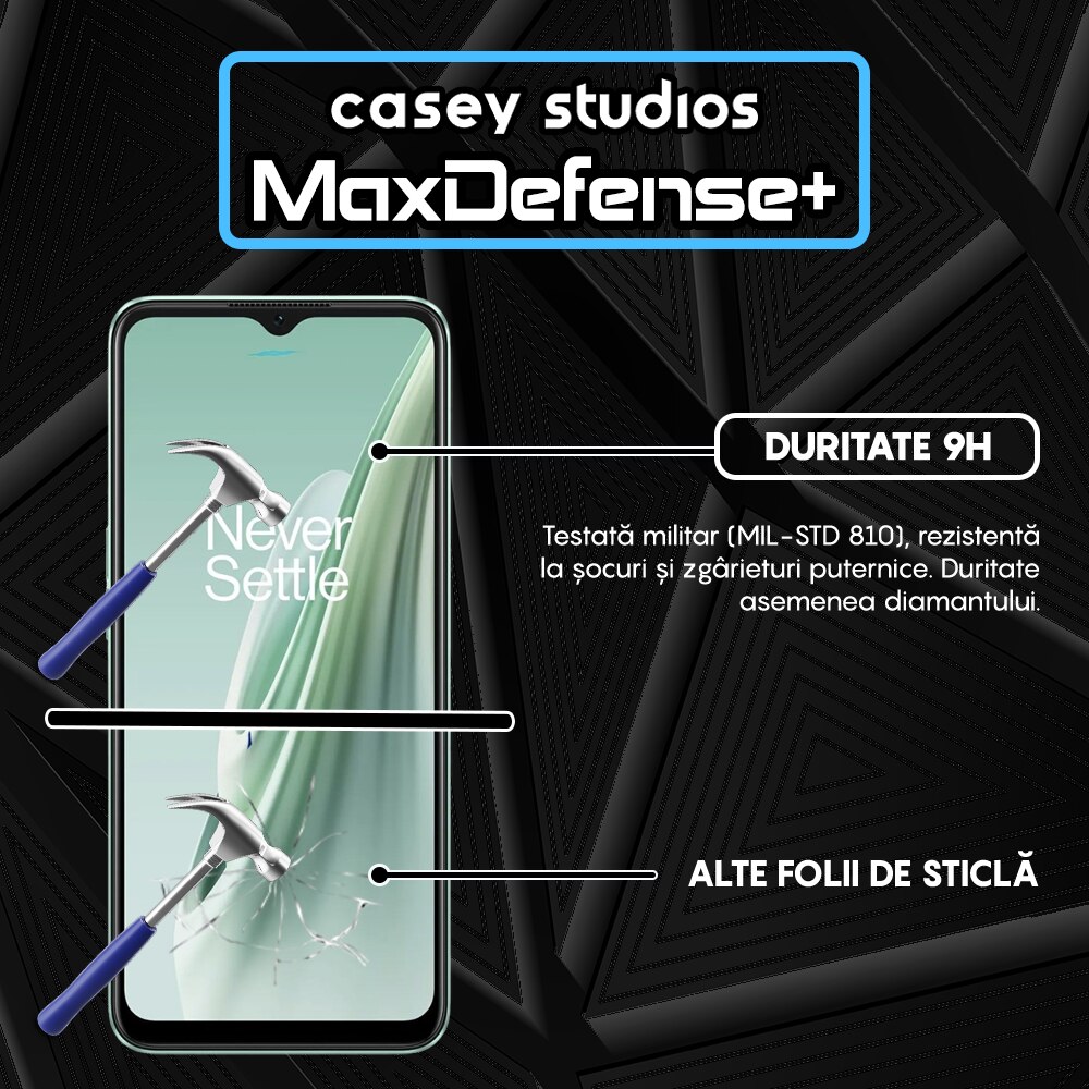 Folie Sticla CASEY STUDIOS™ compatibila cu OnePlus Nord N20 SE, Full Cover 3D, Full Glue, Duritate Militara, Ultra HD, Anti Zgarieturi, Anti Amprente, Anti Socuri, Margini Negre