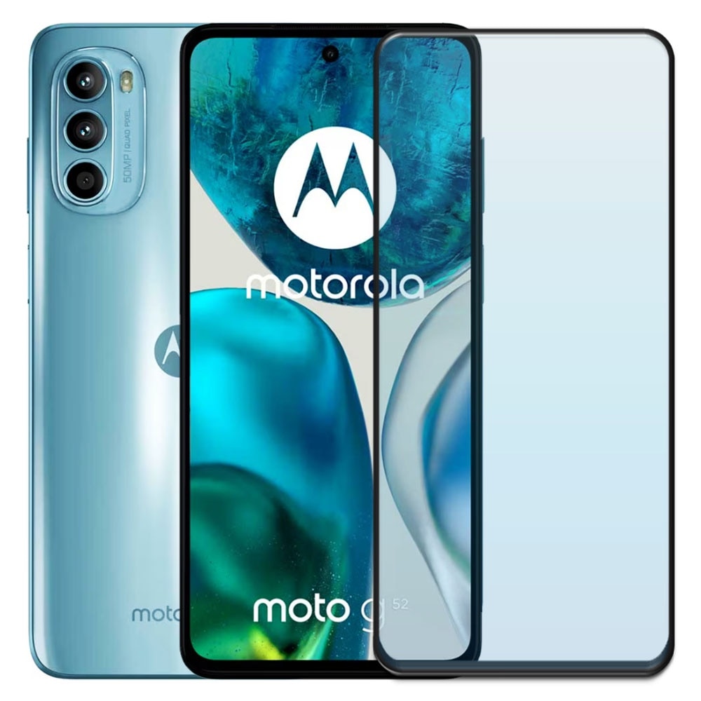 Folie din sticla securizata pentru Motorola Moto G52, HAMSTERBOX Glass Shield, Protectie completa ecran, Full face, Aplicare rapida, Case Friendly, Transparenta