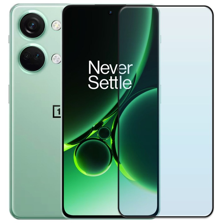 Folie din sticla securizata pentru OnePlus Nord 3 5G, HAMSTERBOX Glass Shield, Protectie completa ecran, Full face, Aplicare rapida, Case Friendly, Transparenta