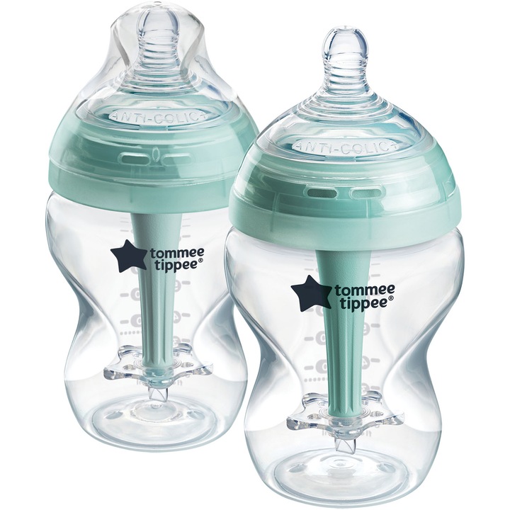 Шише Tommee Tippee Анти колики със система за вентилация, PP, 2 броя, 260 мл