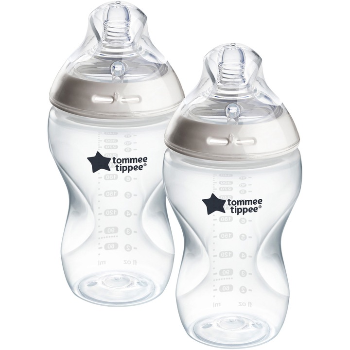 Шише Tommee Tippee Natural Start, самостерилизиращи се, 340 ml, PP, 3 месеца +, 2 бр.