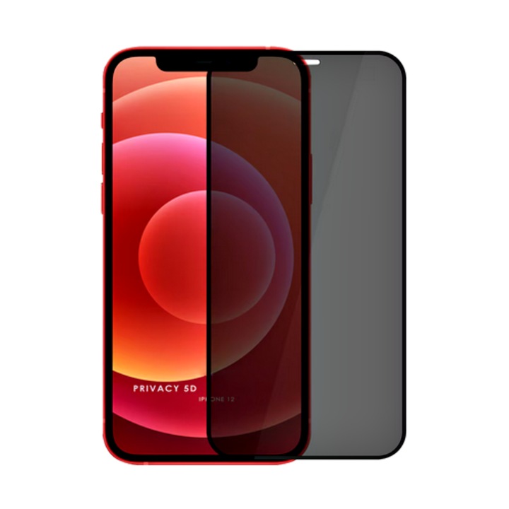 Стъклен филм за поверителност, съвместим с OPPO A78 5G, отпред, HQClear, пълно лепило, 9H устойчивост
