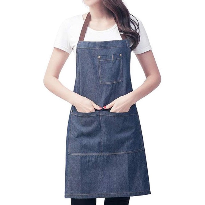 Sorturi bucatarie si gratar, Enforose, sort unisex cu multiple buzunare, material din bumbac, ajustabil, protectie impotriva petelor, dimensiune unica