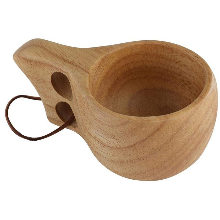 Ръчно изработена дървена чаша за къмпинг, Enforose, екологична, 1 брой